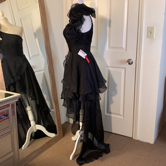 Mac Duggal One Shoulder Ruffle Hi Lo Gown A49527 - Picture 8 of 13